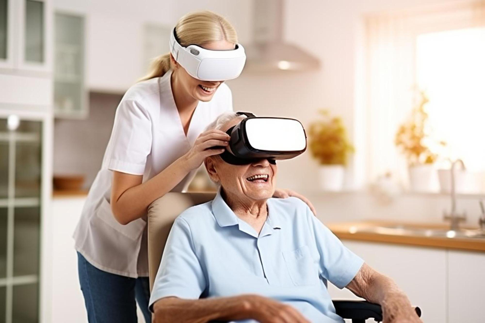 Virtual Reality Therapy at home care facility 